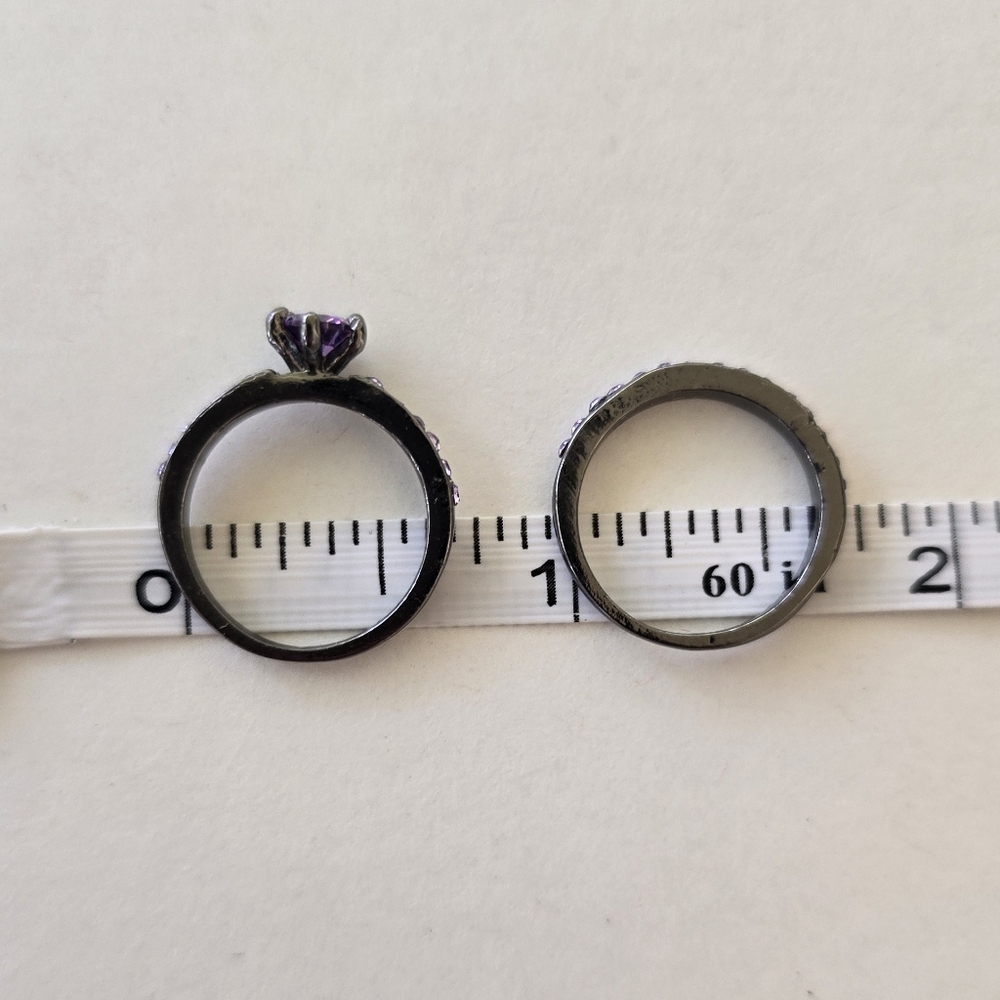 🖤 Black & Violet Ring Stack Set - Picture 9 of 10